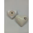Szív alakú bézs színű ereklyetartó, mini urna