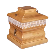 Buda négyszögletű fa urnakoporsó-mogyoró