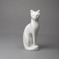 Fehér macska kerámia ereklyetartó, mini urna