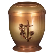 Rózsás keresztes fém urna