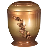 Fém urna virágfüzérrel