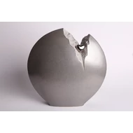 Elegáns, ezüstszürke kerámia urna szívvel