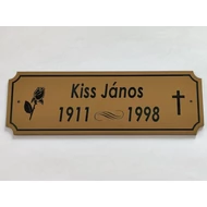 34. Sírjelző tábla keresztre, fejfára