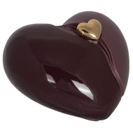 Szív alakú bordó kerámia urna
