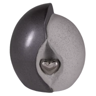 Szürke kerámia urna szívvel