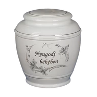 Kerek urna nyugodj békében felirattal
