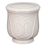 Fehér kerek urna - fűzfa