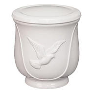 Fehér kerek urna - galamb