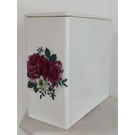 Iker fehér urna lila virággal