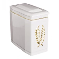 Fehér iker urna arany koszorúval