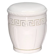 Fehér kerek urna arany motívummal