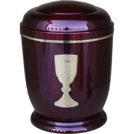 Bordó, kelyhes fém urna