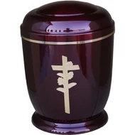 Bordó, rózsa keresztes fém urna