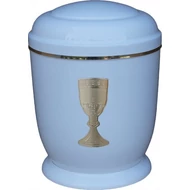 Fehér, arany kelyhes fém urna