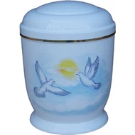 Fehér, galambos fém urna