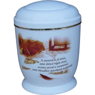 Fehér, idézetes fém urna