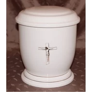 Fehér urna feszülettel