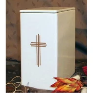 Iker fehér urna arany hármas kereszt Iker fehér urna arany hármas kereszt