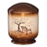 Fém urna paddal, fával