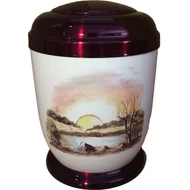 Színes, naplementés fém urna