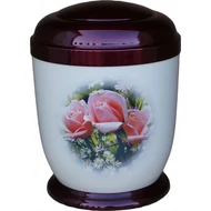 Színes, rózsás fém urna