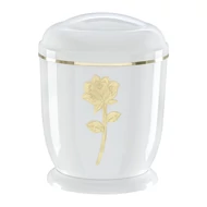 Fehér, arany rózsás fém urna