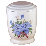 Fehér kerek liliomos urna