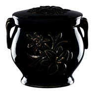 Fekete füles urna liliommal