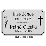 444. Sírjelző tábla keresztre, fejfára