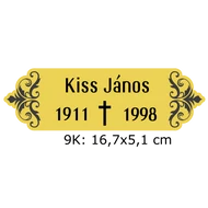 47. Sírjelző tábla keresztre, fejfára