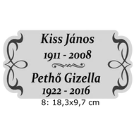 333. Sírjelző tábla keresztre, fejfára