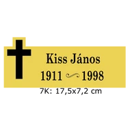 45. Sírjelző tábla keresztre, fejfára