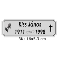 344. Sírjelző tábla keresztre, fejfára 344. Sírjelző tábla keresztre, fejfára