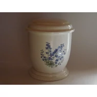 Fehér kerámia urna virággal