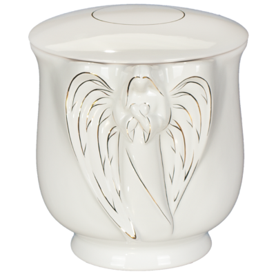 Angyalkás fehér urna