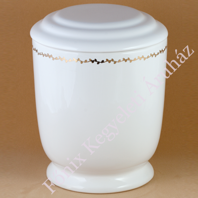 Arany szegélyes fehér urna