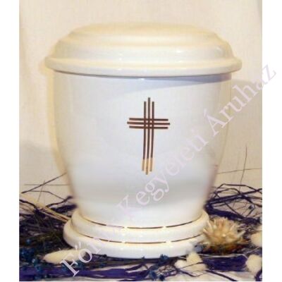 Fehér urna hármas kereszttel