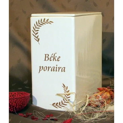 Iker fehér urna - béke poraira felirattal